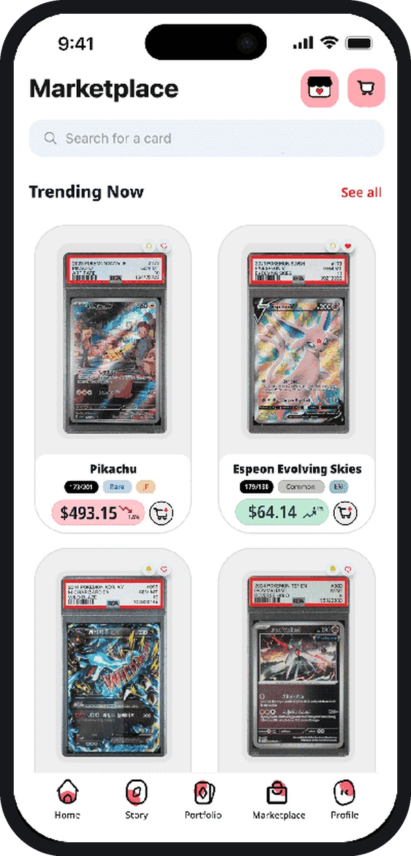 Version 2 Marketplace with two larger cards per row